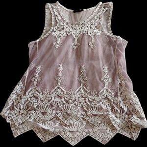 ECLIPSE | ✨HOST PICK✨ Whimsical Fairy Goth Balletcore Sheer Lace Top | Size Med